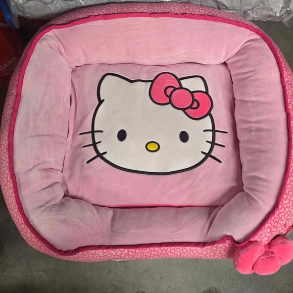 Hello Kitty Other - Hello Kitty Pink Plush Pet Lounger with Bow Graphic